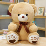 Nounours Géant</br>Ours en Peluche "Petit Noeud" Brun