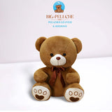 Nounours Géant</br>Ours en Peluche "Petit Noeud" Marron