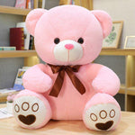 Nounours Géant</br>Ours en Peluche "Petit Noeud" Rose