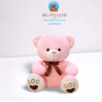 Nounours Géant</br>Ours en Peluche "Petit Noeud" Rose