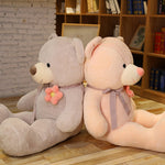 Nounours Géant</br>Ourson 100cm "Fleur" Rose